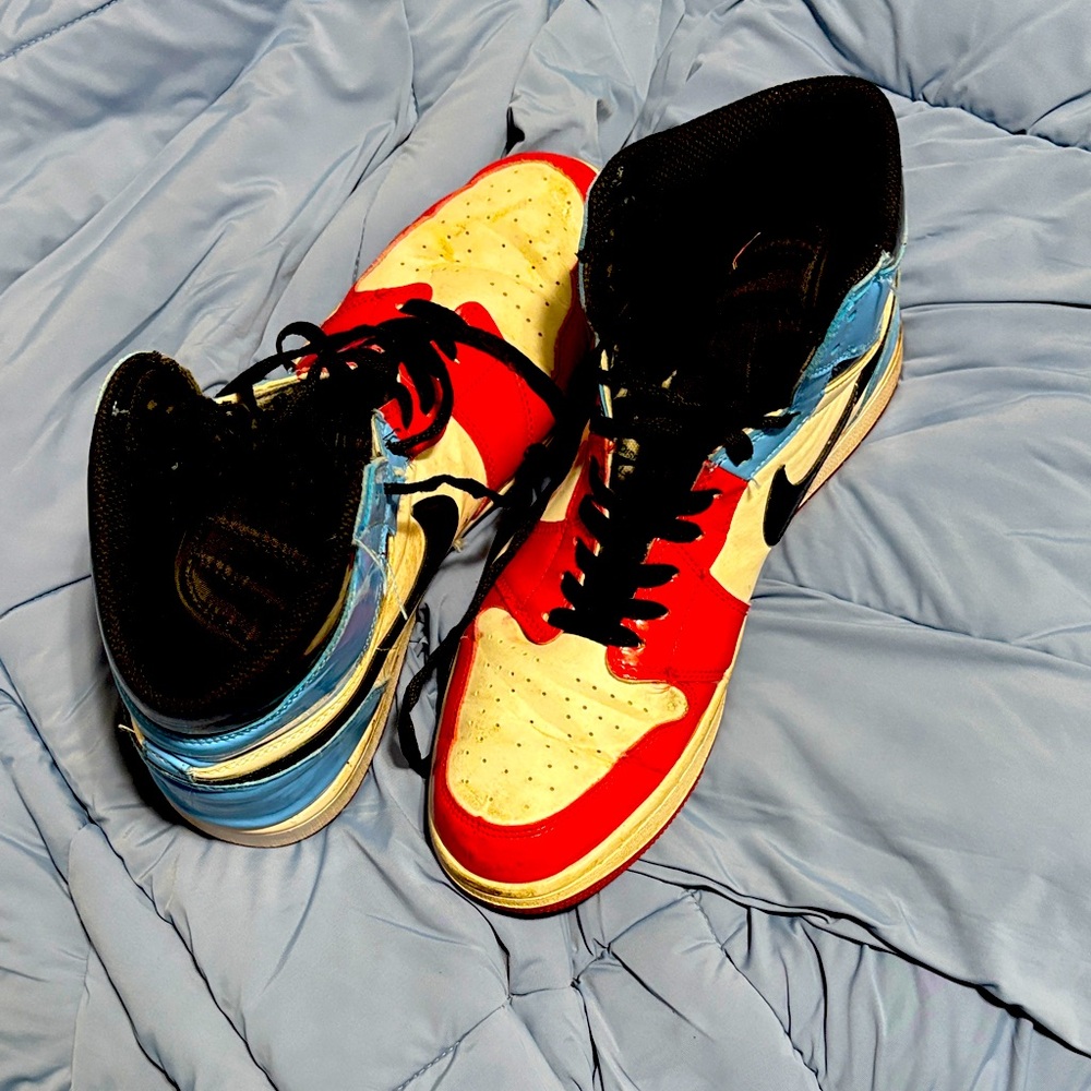 Jordan Sneakers Red Yellow Blue